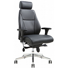 Posture-Task 24-7 Heavy Duty Top Leather Ergonomic Office Chair