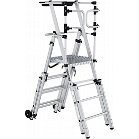 Climb-It Aluminium Telescopic Large Platform Folding Steps with Safety Gates