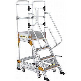 Climb-It Aluminium Mobile Steps with Safety Lock and Gates - Access Equipment