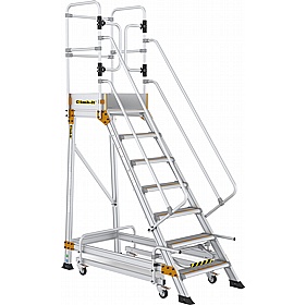 Climb-It Aluminium Mobile Steps with Safety Lock and Gates - Access Equipment