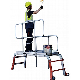 Climb-It Telescopic Trestle Work Platform with Guard Rails