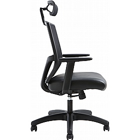 Evo Mesh & Top Leather Executive Office Chair with Pocket Sprung Seat - Office Furniture