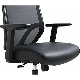 Evo Mesh & Top Leather Executive Office Chair with Pocket Sprung Seat - Office Furniture