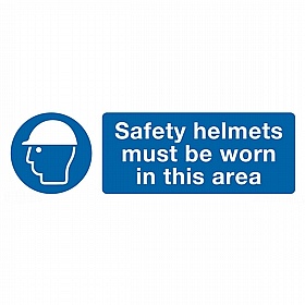 Safety Helmets To Be Worn In This Area Rigid Plastic Signs