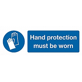 Hand Protection Must Be Worn Rigid Plastic Signs