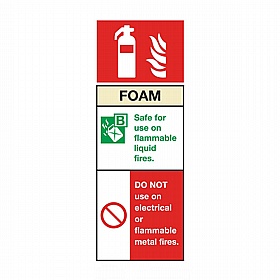 Foam Fire Extinguisher Rigid Plastic Signs