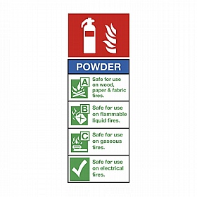 Powder Fire Extinguisher Rigid Plastic Signs