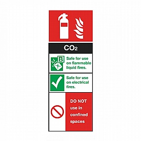 CO2 Fire Extinguisher Rigid Plastic Signs