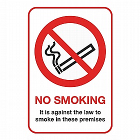 No Smoking On Premises Rigid Plastic Signs