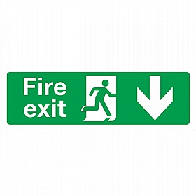 Fire Exit Down Rigid Plastic Signs