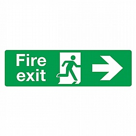 Fire Exit Right Rigid Plastic Signs