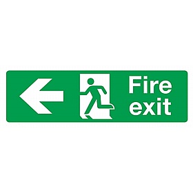 Fire Exit Left Rigid Plastic Signs