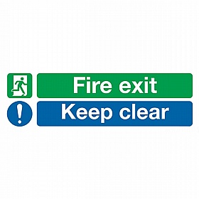 Fire Exit Keep Clear Horizontal Rigid Plastic Signs