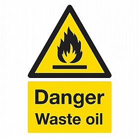 Danger Waste Oil Rigid Plastic Signs
