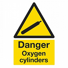 Danger Oxygen Cylinders Rigid Plastic Signs