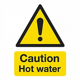 Caution Hot Water Rigid Plastic Signs