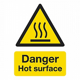 Danger Hot Surface Rigid Plastic Signs