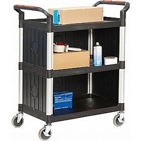 ProPlaz Plastic Shelf Trolleys with Sides