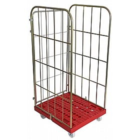 Palus 3 Sided Plastic Base Demountable Roll Pallet Cages