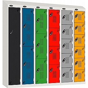 Stellar Probe Antibacterial Sloping Top Perforated Door Lockers with Cam Lock