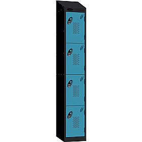 Stellar Probe Equinox Antibacterial Sloping Top Perforated Door Lockers with Hasp and Staple Lock - Lockers & Cloakroom