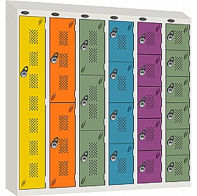 Stellar Probe Equinox Antibacterial Sloping Top Perforated Door Lockers with Manual Combination Lock