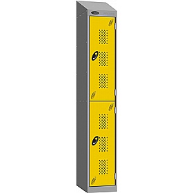 Stellar Probe Equinox Antibacterial Sloping Top Perforated Door Lockers with Coin Return Lock - Lockers & Cloakroom