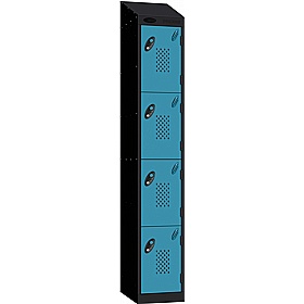 Stellar Probe Equinox Antibacterial Sloping Top Perforated Door Lockers with Coin Return Lock - Lockers & Cloakroom