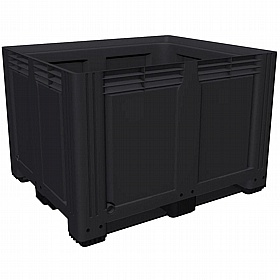 Arca Solid Plastic HDPE Warehouse Box Pallet with 3 Skids - Pack of 4