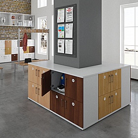 Contract Plus 4 Person Wooden Office Lockers - Lockers & Cloakroom