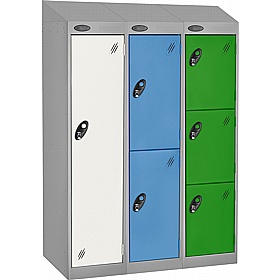 Stellar Probe Antibacterial Sloping Top Junior School Lockers with Hasp and Staple Lock