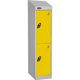 Stellar Probe Equinox Antibacterial Sloping Top Junior School Lockers with Hasp and Staple Lock - Lockers & Cloakroom