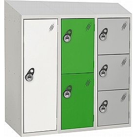Stellar Probe Antibacterial Sloping Top Half Height Lockers with Manual Combination Lock