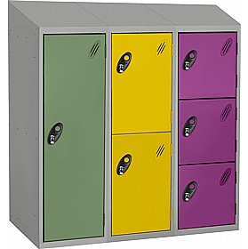 Stellar Probe Equinox Antibacterial Sloping Top Half Height Lockers with Hasp and Staple Lock