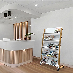 Woody 15 Compartment Mobile Leaflet / Brochure Dispenser