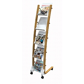 Woody 5 Compartment Mobile Leaflet / Brochure Dispenser