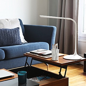 Crest White Twin LED Desk Lamp