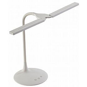Crest White Twin LED Desk Lamp - Office Furniture