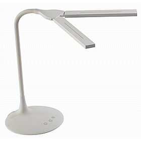 Crest White Twin LED Desk Lamp - Office Furniture