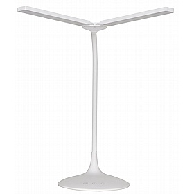 Crest White Twin LED Desk Lamp - Office Furniture
