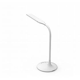 Crest White Twin LED Desk Lamp - Office Furniture