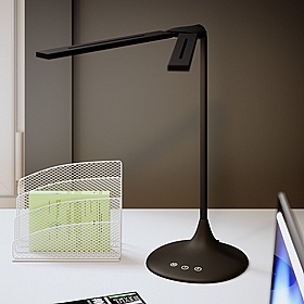 Crest Black Twin LED Desk Lamp