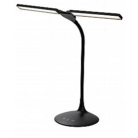 Crest Black Twin LED Desk Lamp - Office Furniture