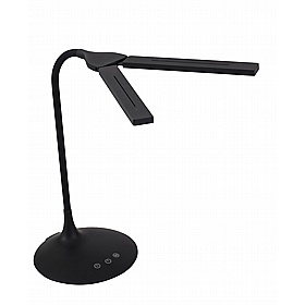 Crest Black Twin LED Desk Lamp - Office Furniture