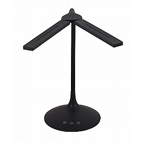Crest Black Twin LED Desk Lamp - Office Furniture