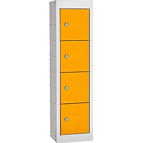 Stellar Probe Antibacterial 4 Compartment Personal Effects Lockers with Cam Lock - Lockers & Cloakroom