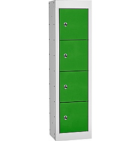 Stellar Probe Antibacterial 4 Compartment Personal Effects Lockers with Hasp and Staple Lock - Lockers & Cloakroom