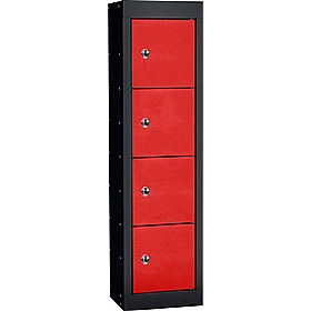 Stellar Probe Antibacterial 4 Compartment Personal Effects Lockers with Hasp and Staple Lock - Lockers & Cloakroom