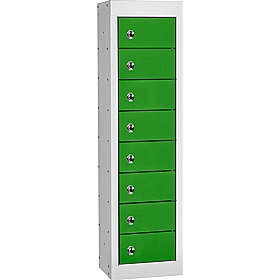 Stellar Probe Antibacterial 8 Compartment Personal Effects Lockers with Hasp and Staple Lock - Lockers & Cloakroom