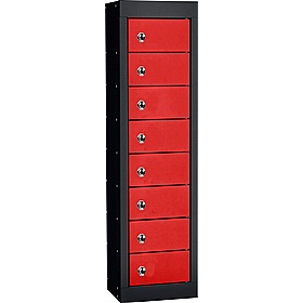 Stellar Probe Antibacterial 8 Compartment Personal Effects Lockers with Hasp and Staple Lock - Lockers & Cloakroom
